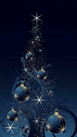 S6 HD Blue Christmas Tree Samsung Galaxy Wallpaper
