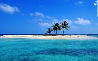 Lonely Sandy Beach On Sunny Day HD Widescreen Wallpaper
