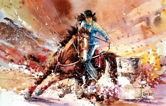 Speed Painting Barrel Racing By Abstractmusiq