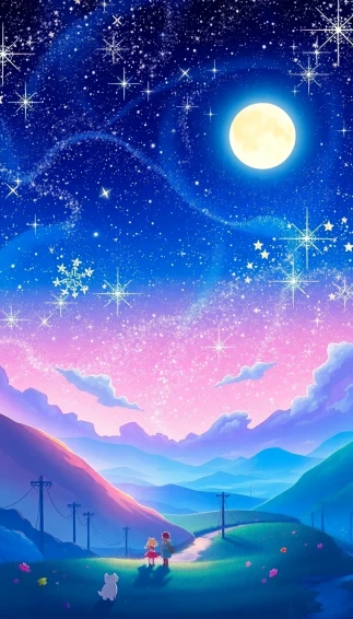 Night Stars Anime Wallpaper