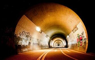 Road Street Car Lights House Windows Sidewalk Black And