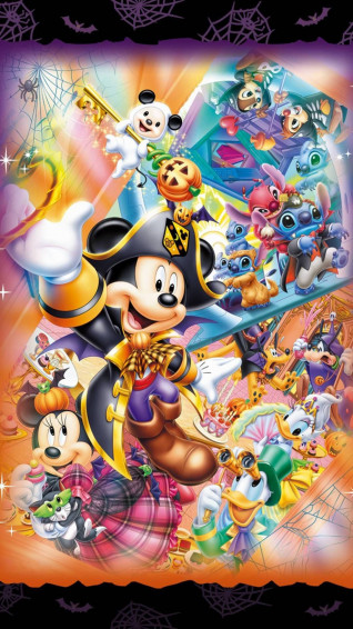 Cute Disney Halloween Characters In Costume Wallpaper