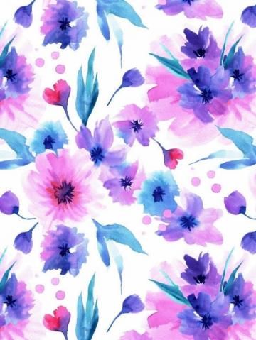 Athena Amar On Sofa In Purple Flowers Wallpaper