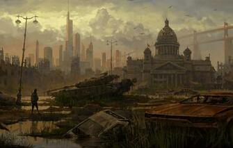 Wallpaper Concept Figure The City Future People Saint