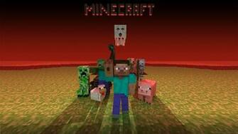 Wallpaper Minecraft Mobs Creeper Snake Zombie Chicken