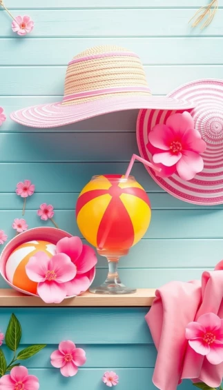 Pink Summer Preppy Wallpaper