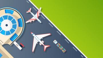 Civil Aviation Powerpoint Templates Car Transportation Green