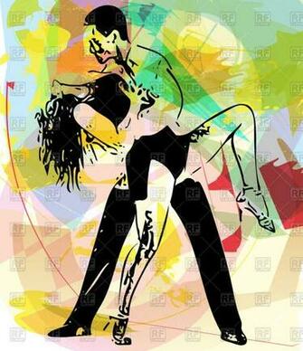 Latino Dancing Couple On Abstract Background Dancer Vector Image
