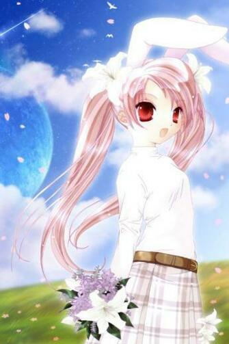 Cute Cartoon Bunny Girl Wallpaper iPhone