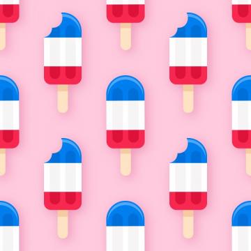 Patriotic Popsicles Seamless Background Pattern Vector Art