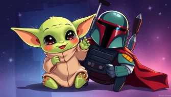 Baby Yoda Boba Wallpaper