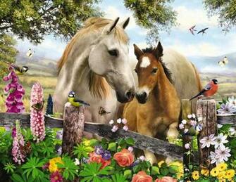 Time Birds Butterflies Fantasy Flowers Horses Painting Summer