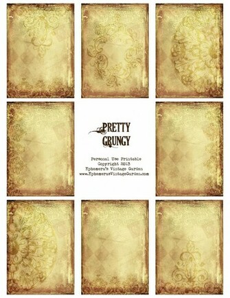 Vintage Garden Printable Pretty Grungy Tag Background