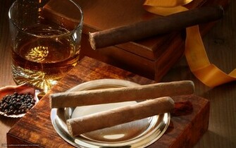 Wallpaper Cigars Box Whiskey Glass Desktop