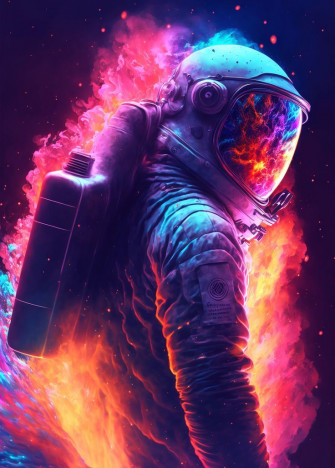 Astronaut In Space Poster Picture Metal Print Paint By