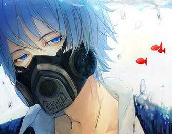 Wallpaper Vocaloid Kaito Male Mask Fish HD