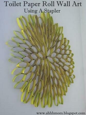 Toilet Paper Roll Wall Art Using A Stapler Instead Of Glue