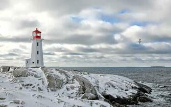 Peggy S Point Lighthouse In Cove Nova Scotia Canada