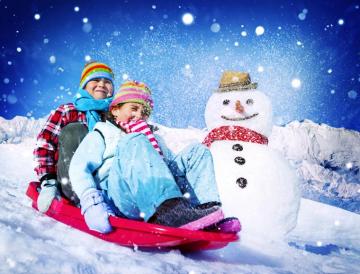 Wallpaper Little Girls Boys Child Winter Hat Snow Snowmen