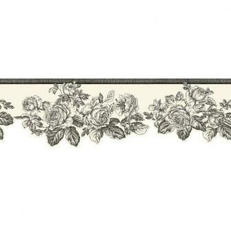 Black And White Rose Prepasted Wallpaper Border At Lowes