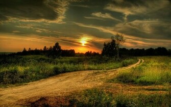 Country Road At Sunset Computer Desktop Wallpaper Pictures