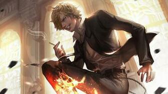 Wallpaper Of Anime Art Fire Smoke Sanji One Piece Background