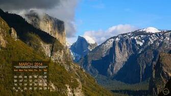 Half Dome In Yosemite Desktop Calendar Wallpaper March