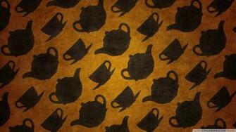 Alice In Wonderland Teacups Pattern HD Wallpaper Movies