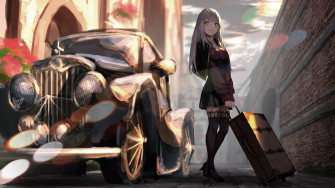 Desktop Wallpaper Cute Girl Art Anime Travel Original 4k HD