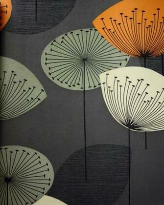 Dandelion Clocks Wallpaper Charcoal With In