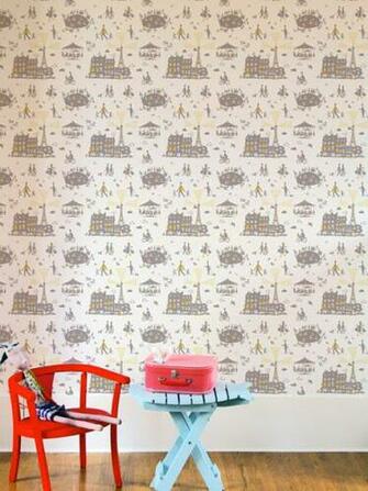 Un Dimanche Paris Wallpaper Silver Yellow Eclectic