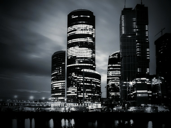 Black And White City Night Wallpaper