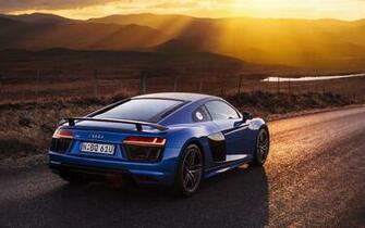 Wallpaper Audi R8 V10 Blue Side 4k