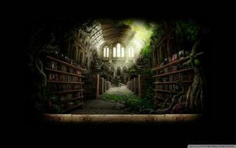 Library Fantasy Wallpaper Art