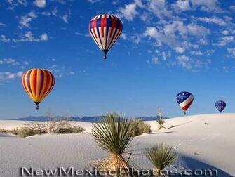 Hot Air Balloons Hover High In The Sky Above White Sands National
