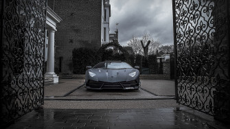 Mansory Lamborghini Aventador Black Gate Front 4k