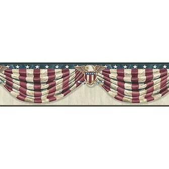 Grey Stars Stripes Forever Border Lorna By Chesapeake Wallpaper