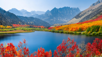 Autumn Trees Wallpaper 4k Lake Mountain Range Daytime
