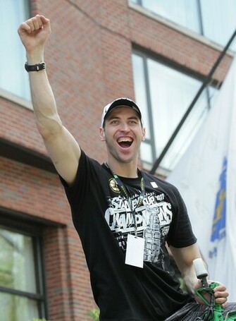 Chara Zdeno Of The Boston Bruins Reacts To Cheers During