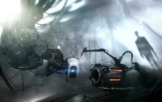 Game Wallpaper HD Robot War Digital Art Portal Gun Hl2