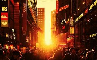 Sunset Cityscapes Seoul South Korea Wallpaper Background