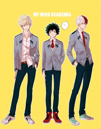 Deku Todoroki And Bakugou Wallpaper