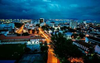 Wallpaper Night Lights Building Malaysia Penang Image