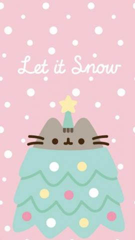 Pusheen Winter Wallpaper Cat Christmas Cute