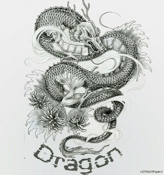 Dragon Tattoo HD Wallpaper Fire White
