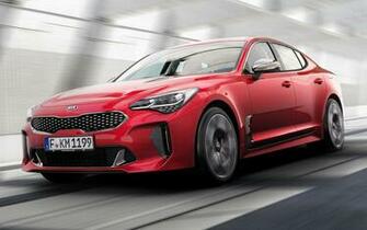 Red Kia Stinger Rolling Shot Wallpaper