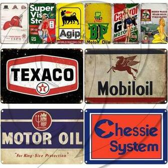 Vintage Motor Oil Wallpaper Home Club Pub Cafe Hotel Bedroom Decor