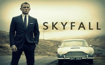 Movie Poster Of James Bond And His Old Aston Martin Db5 In