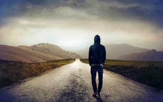 Alone Man Wallpaper Top Background
