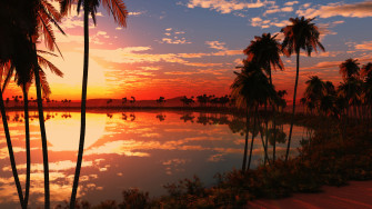 Lake Sunset 4k HD Nature Wallpaper Image Photos
